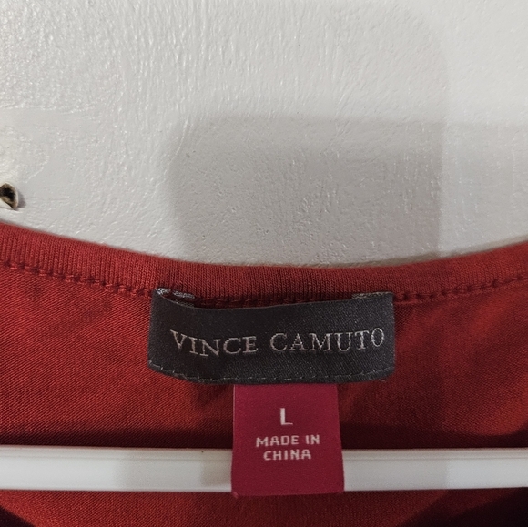 Vince Camuto Red Sheer Sleeve Blouse! - Picture 2 of 5